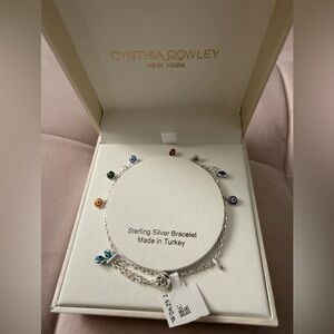 Cynthia Rowley Sterling Silver Multicolor Charm Bracelet